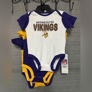 Minnesota Vikings NFL Football Set Of 3 Baby One-Piece Outfits newborn (0-3M)